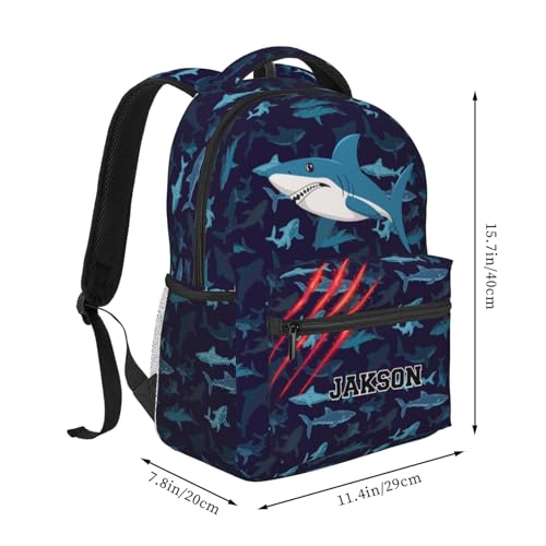Custom Cute Shark Claw Kids Backpacks 2pcs Set for Boys Girls Student Personalized Name Text School Bag and 18 Oz Water Bottle Customized Sports Water Bottle School Bookbags for Back to School2
