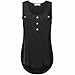 Produktbild Damen Tops, GJKK Damen Übergröße T-Shirt Oansatz Weste mit Tasche Trägershirts Tank Tops Lose Sleeveless O-Neck Weste Knopf Tasche Unregelmäßigkeit Casual Design Sommer Tops (Tanktop Schwarz, S)
