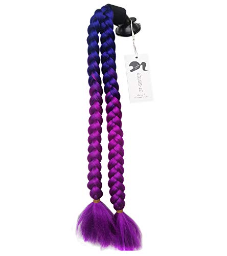 3T-SISTER Pigtails Accessory for Helmet Pigtails Ponytail Braids Hair for Motorcycle Bicycle Batting Skate Helmet or Other Helmets 2 Braids Together 24inch /Many Colors (Helmet not Included)