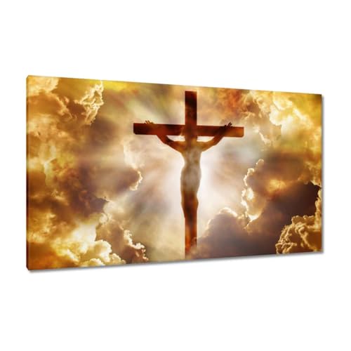 Toile crucifixion de Jésus oeuvre d'art chrétienne pour inspiration spirituelle