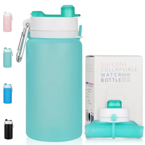PLTCAT Collapsible Water Bottle, 19oz Foldable Bottle BPA Free Reusable Lightweight Leak-Proof...