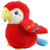 Pgsnhxj 4 inches Bird Stuffed Animal Parakeet Plush Toy Christmas Birthday Valentine's Day Gifts for Kids Girlfrends (Red Parrot)
