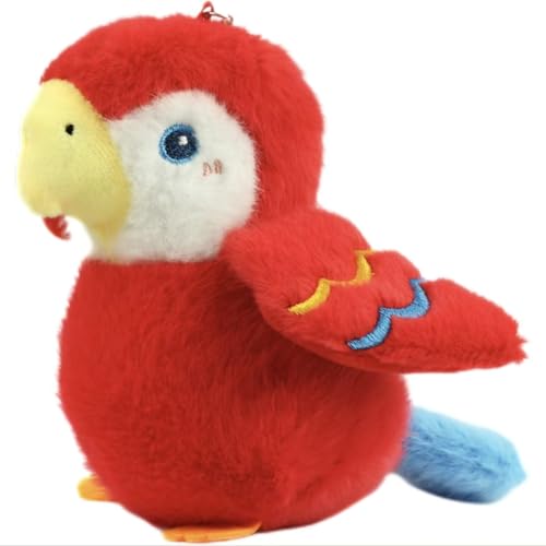 Pgsnhxj 4 inches Bird Stuffed Animal Parakeet Plush Toy Christmas Birthday Valentine's Day Gifts for Kids Girlfrends (Red Parrot)