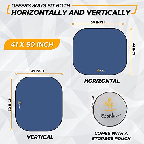 Econour Premium 2-Piece Foldable Spring Rv Windshield Sunshade | Reflective 300T Nylon Keeps Your Rv Cool | Front Rvs, Trucks, Motorhomes, Large Bus | Large Side Window | Xxl (Each 41" X 50") #TOP2