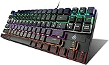 STOGA Anti Ghosting Mechanical Keyboard,USB Wired Gaming Keyboard with 87 Keys, Alloy Panel, 13 Kinds of Backlight Modes RGB/Single LED Backlit Adjustable, Media Controls for Playing Games, Work, Dai