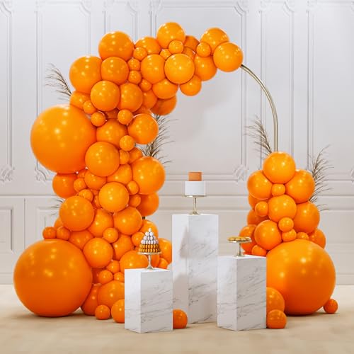 Image of PartyWoo Orange Balloons 128pcs Different Sizes of 18 12 10 5 Inch Matte Fall Balloon Arch Kit Garland for Thanksgiving Halloween Little Cutie Baby Shower Birthday Party Decorations Orange-Y9