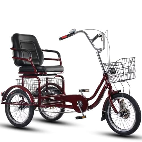 Triciclo Paseo para Adultos, Rojo Vino 16 in miniatura 1