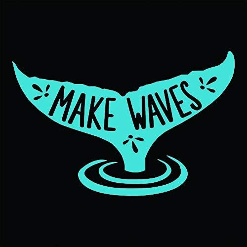 KCD Mermaid Dolphin Whale Tail Make Waves Vinyl Decal Sticker | Cars Trucks Walls Vans Windows Laptops | Light Blue | 5.5 X 3.5 Inches | KCD1828LBL