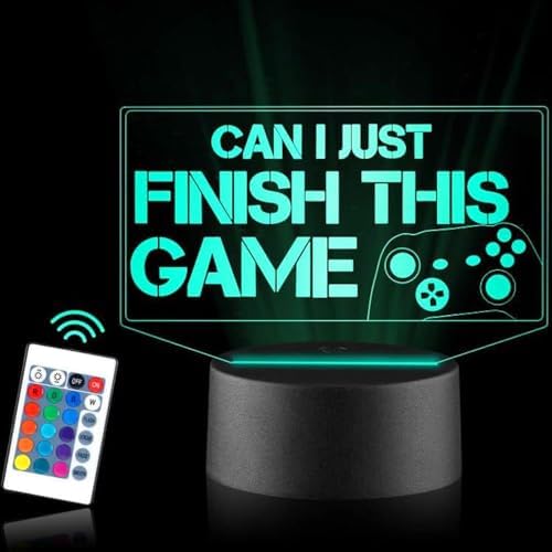 FAMINESS Gaming In Progress Light 3D Game Night Lamp with 16 Colour Changes Funny Gaming Bedroom Door Sign Novelty Gamer Gifts Accessories Birthday Gift For Brother Son Dad