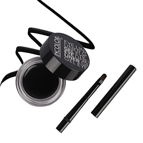 INCOLOR IC019 Scandaleyes Long Lasting Waterproof Gel Eye Liner with Smudger for Women | Long Wearing Paraben-Free | Last for All Day Long Work Great with Eyebrow Black