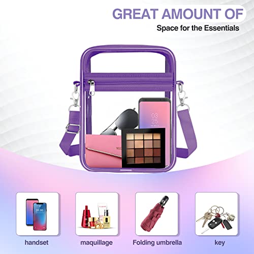 Image of Clear Bag Stadium Approved,Clear Crossbody Purse Bag, with Adjustable Shoulder Strap for Women, With front pocket