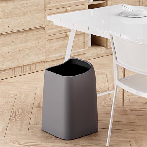 Caneca de basura y reciclaje moderna de plástico blanca 10 L miniatura 6