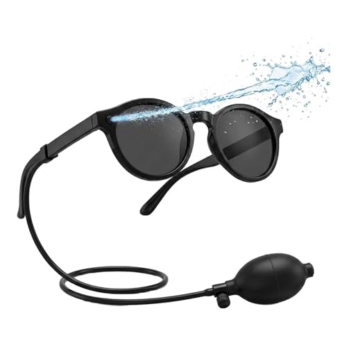 Gafas de agua de broma, gafas sol con chorro oculto y depósito agua recargable de 90 ml, divertidas gafas para disparar agua, artículos de fiesta verano originales para adultos, playa y piscina (#1)