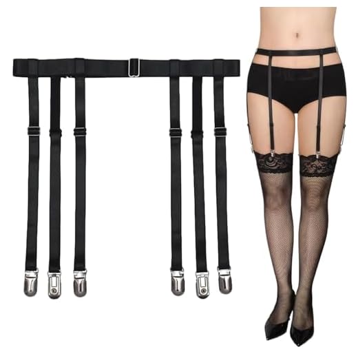 Liguero para Mujer, Calcetines Sexys Simplicity, Tirantes para Medias Altas Hasta el Muslo con Clips de Metal 4/6, Mujeres Sexy Punk Arnés para el Cuerpo Harajuku Pierna Enjaulada Holster