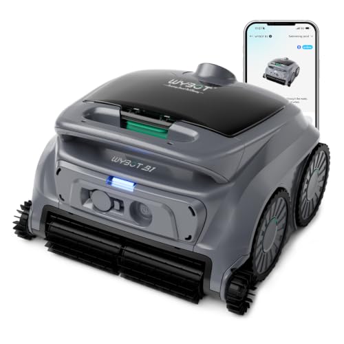 Image of WYBOT B1 Cordless Robotic Pool Vacuum Pool Cleaner Robot for Inground Pools | Quad-Roller Brushes for Edge Cleaning, Floor & Wall Coverage, High Obstacle Crossing, Lightweight, App Control