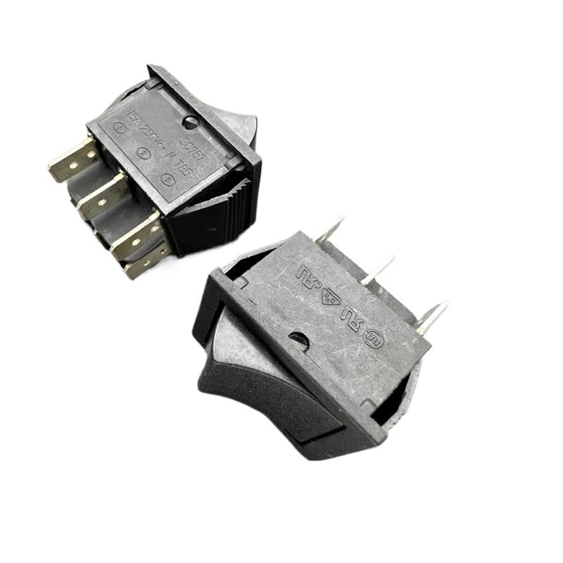 5pc SC767 Boat-Shaped Switch 6-pin 2-Position Black 15A250VAC T85 Button KCD4 31 * 25mm Controls Switches