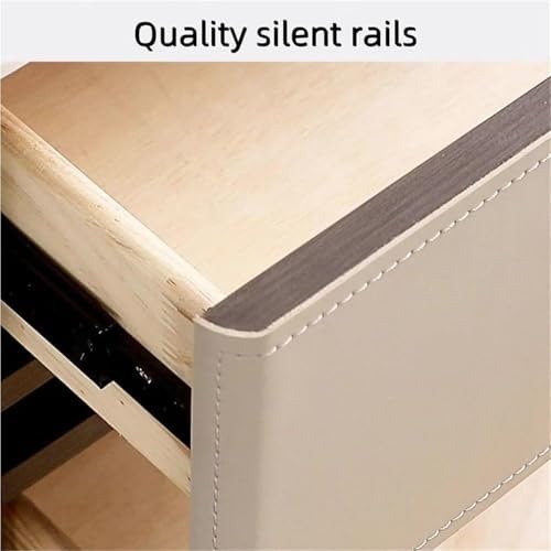 Minimalist Gray Wood Bedside Table with 2 Drawers - Stylish Nightstand with Storage for Living Room & Bedroom - Practical End Table (48cm)