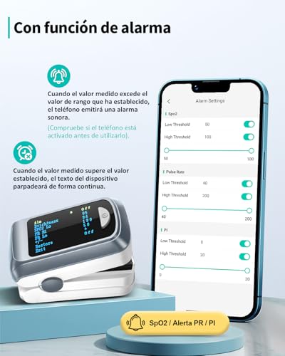 Variante de HealthTree pulsioximetro Bluetooth de dedo con pantalla OLED