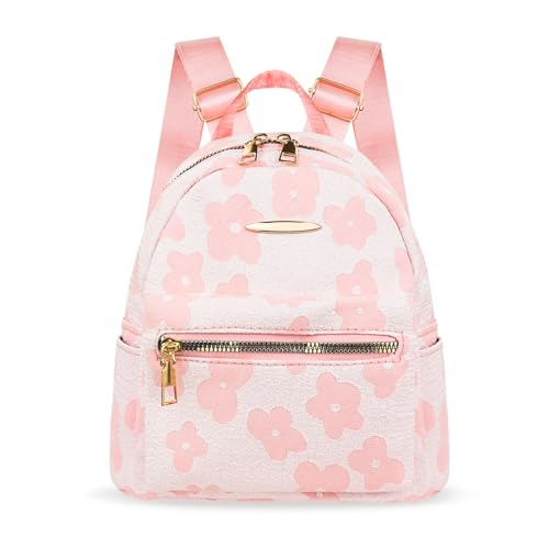WisePoint Mini Backpacks for Women, Fashion Casual Shoulder Backpack with Side Pockets, Cute Small Backpack for Daily Use, Traveling, Dating (pink)