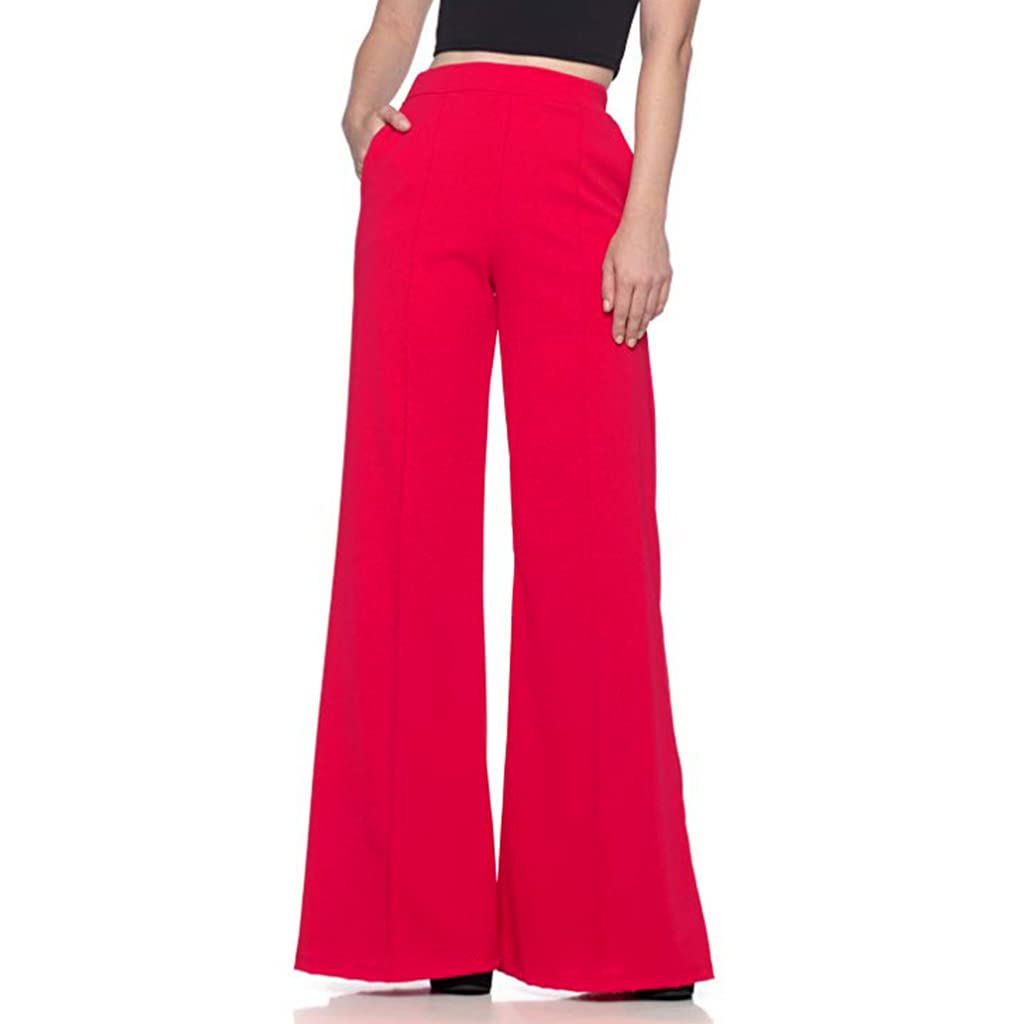 Womens Dress Fashion Pants Wide Leg Mid Waist Streetwear Casual Lounge Casual Weekend Pocket Pants