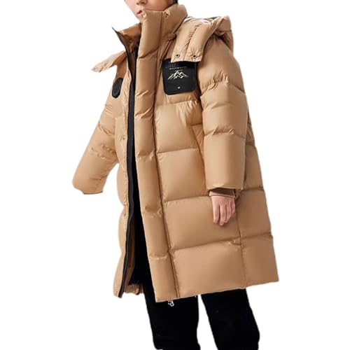 Kids Boys Girls Long Puffer Jacket Kids Winter Thick Windproof Warm Hooded Down Coat Fashion Casual Outerwear Clothes