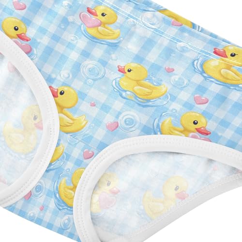 Little Girl Underwear Toddler Panties Kids Undies Rubber Duck Plaid Soft Cotton Briefs 2T-8Y4