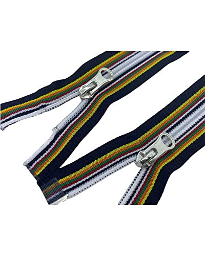 TOMASELLI MERCERIA Cerniera Multicolor Zip Chiusura Spirale Catena 6 Divisibile Apribile Doppio 2 Cursori Metallo Cm 80