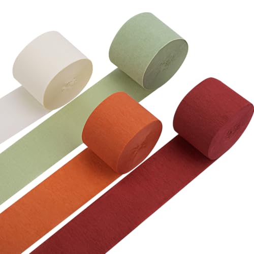 Image of Fall Party Decorations 8 Pcs Crepe Paper Streamers Party Decorations