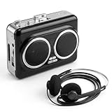 Cassette to USB Converter with Direct Recording, Cassette to MP3 Converter Tape Player Recorder, Dual Power Portable Cassette Player with Auto Reverse & Headphones