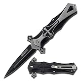 Tac Force stainless steel Dagger Style Folding Knife, Black