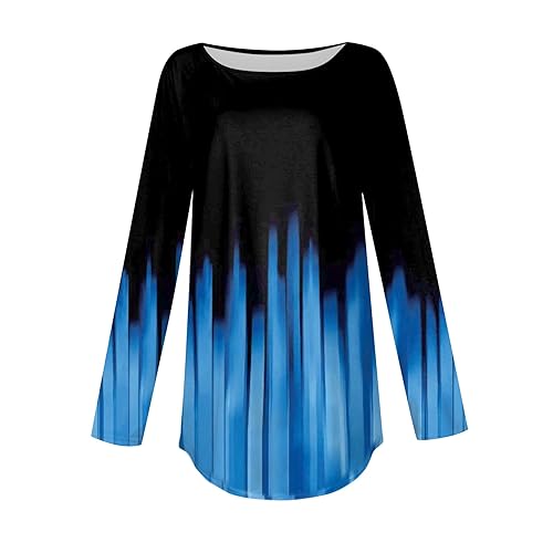 Casual Tops for Women Long Sleeve Sweater Sports Fan Vintage Floral Round Neck Sweatshirt Soft Workout Pullover3