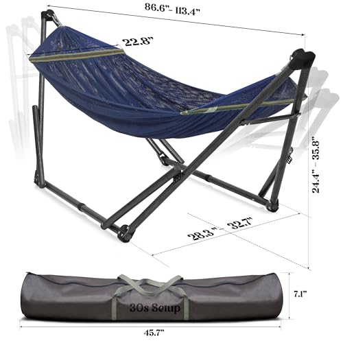 Tranquillo Uniki Adjustable Hammock with Stand Collapsible, 550 lbs, Aegean by Tranquillo - Used condition - Image 5