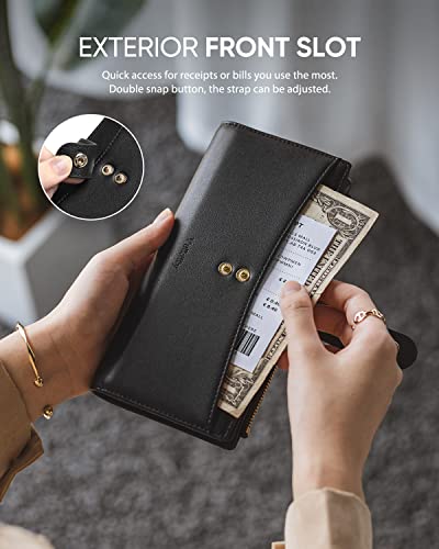 Ultra Slim Thin Leather Wallets Womens Bifold Credit Card Women's Wallets Card Cases Money Organizers for Women Ladies Female Cash Purse Wallet, Black2