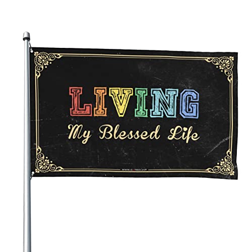 Drapeau Living My Blessed Life déco pour habiller un grand mur de chambre