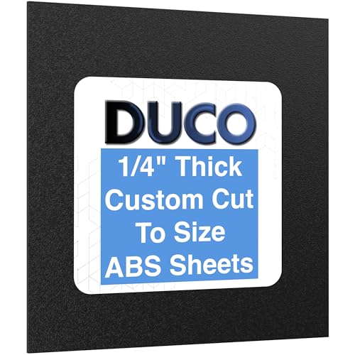 Image of Duco Custom Cut to Size ABS Plastic Sheet 1 /4 inch (6mm) Thick - USA-Made Black Textured & Matte ABS Sheet Cut to Size - Heat Moldable & Vacuum Formable Plastic Board for Fabrication & Other Crafts