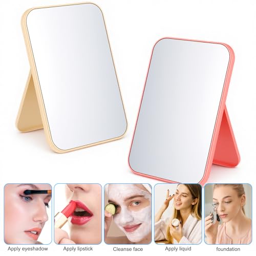 12 espejos de maquillaje de escritorio rectangulares miniatura 6