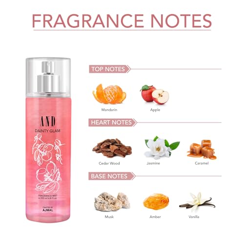 AND Dainty Glam Body Mist Fruity Perfume 200Ml Long Lasting Scent Spray Gift For Women Crafted By Ajmal - Image 2