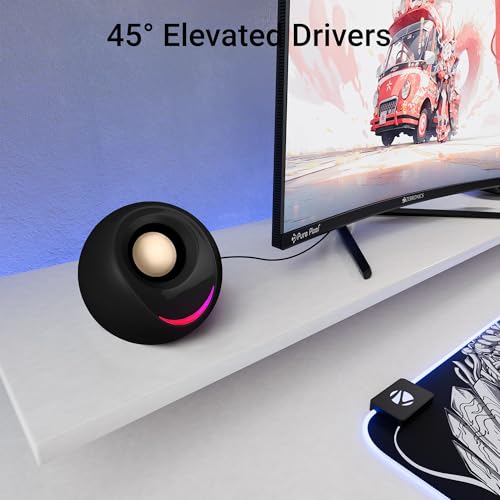ZEBRONICS Blues 2.0 Computer Speakers, 8 Watts, 45° Elevated Drivers, Dual Passive Radiators, USB Powered, AUX, Volume Control Knob, RGB LED, for... - Image 4
