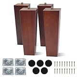 【Accessori completi · Facile da installare】Il set di piedini per divano legno comprende 4 gambe in legno + 4 piastre di installazione + 6 feltrini protettivi + 18 viti M4 universali. Non è necessario acquistare accessori aggiuntivi, basta seguire le semplici 4 fasi illustrate nello schema di installazione.
