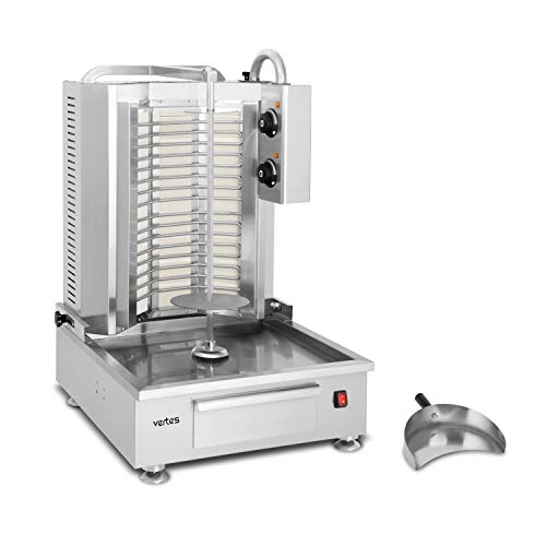 vertes Dönergrill Gyrosgrill Vertikalgrill Elektrisch 4800W aus Edelstahl (2 Keramik Heizzonen, Temperatur Stufenlos 50… – Bild 3