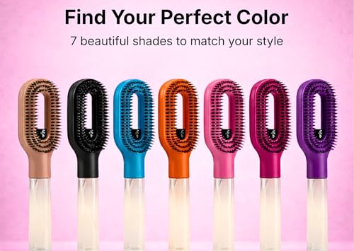 Image of 2-in-1 Spray Comb for Hair, Water Spray Detangling Brush with Built-In Mist Bottle, Anti-Frizz Wet Hair Brush for Men, Women & Kids Ideal for Long, Thick & Curly Hair (Black)