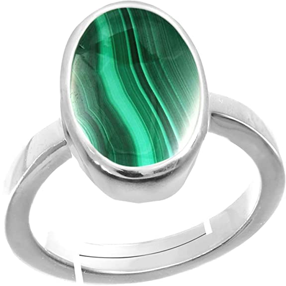 Bague malachite naturelle certifiée sans traitement pierre véritable 5,75 carats homme femme