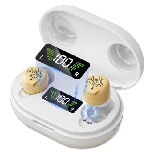 Image of OTC Hearing Aids for Seniors, Clear TV Sound, Noise Reduction, Rechargeable | 8 Hearing Aid Domes for Adult,3 Scene Modes (Meeting /Sport /Outdoor),Volume Memory,Compact In-Ear Design,Auto on /off