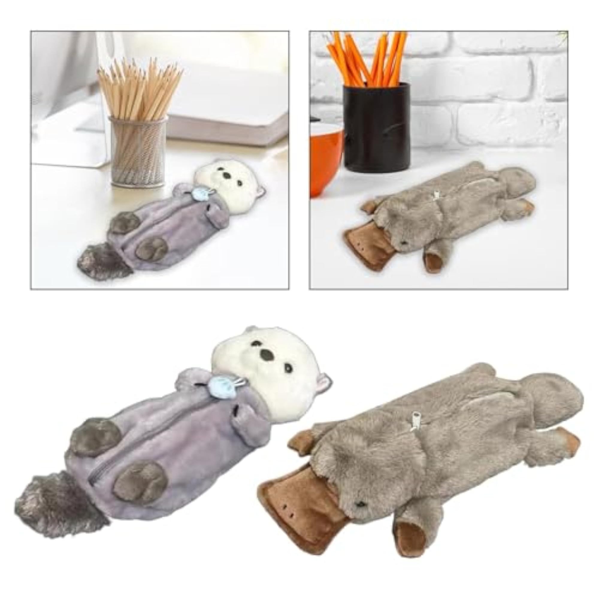 Plush Animal Pencil Case, Cute Zipper Bag