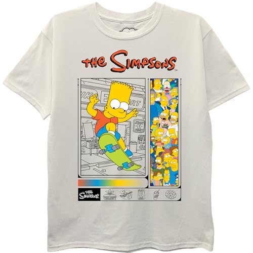The Simpsons Boys Bart, Homer & Family Short Sleeve T-Shirt-Sizes 4-20, Ivory