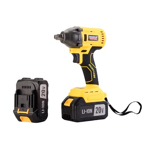 Image of KHADIJA IW20V-01 20V Cordless Impact Wrench | 430NM Torque | 3200RPM | 1 /2 inch Square Driver | 2x Batteries | Fast Charger | LED Light | Carrying Case | 5 Pcs Impact Sockets