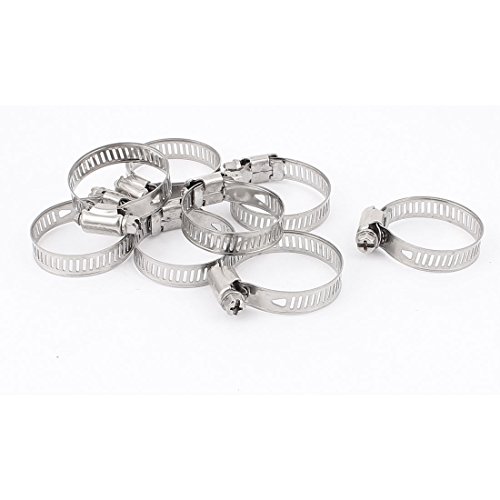 Aexit Adjustable 21-38mm Clamps Stainless Steel Worm Gear Hose Strap Clamps Clamp 8pcs