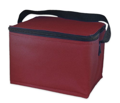 EasyLunchboxes Insulated Lunch Box Cooler Bag, Dark Red