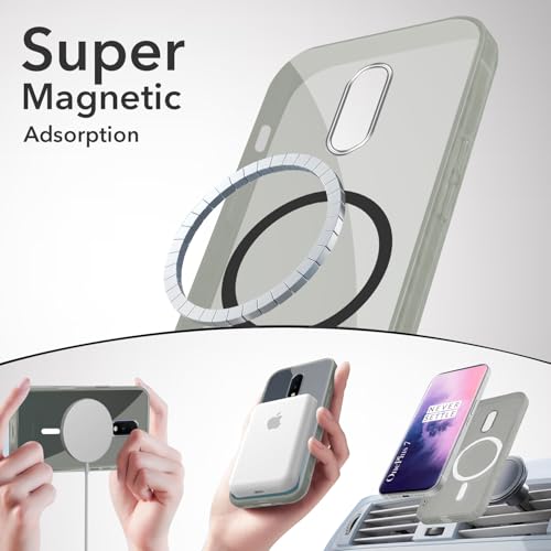 Image of Jkobi Lifetime Anti-Yellow MagSafe Compatible Clear Back Cover Case for OnePlus 7 (Sleek Hard Crystal | Shockproof and Camera Protection)