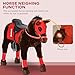 Qaba Ride on Horse for Kids 3-8 Years Old, Toddlers Riding Horse with Neighing Sound, Ride on Animal Pony Toy with Saddle & Stirrups, Brown